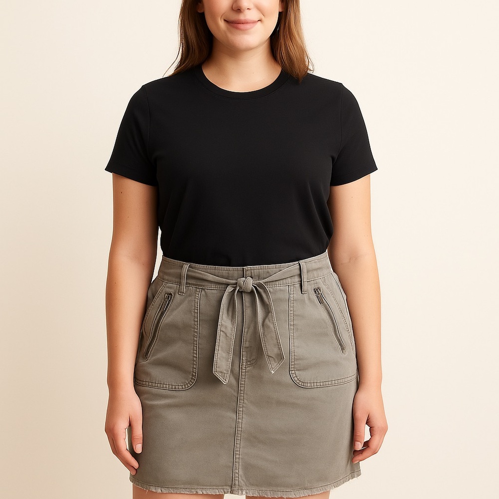LOFT Olive Green Utility Skirt with Tie Belt Women’s Size 12